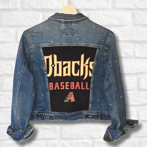 Arizona Diamondbacks Crop Rhinestone Denim Jacket